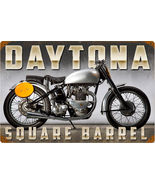 Daytona Square Barrel Motorcycle  Metal Sign - $39.95