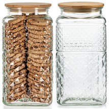 Extra Large Airtight Glass Jar, Decorative Kitchen Canister 110 Fl Oz Pantry Org - £45.51 GBP