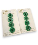Vintage 8 Green Octagon Bevel Buttons NOS LeChic Italy 5/8&quot; Cards Jade M... - $10.99