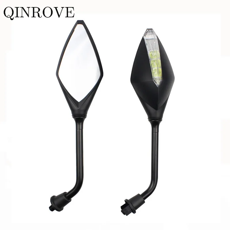 8 10MM Universal With LED Turn Signal Light Motorcycle Rearview Mirror For - £30.50 GBP