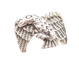 925 Sterling Silver Vintage Ring Dark Tone Carved Flying Eagle  Sz 13  R... - $86.18