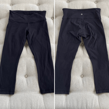Lululemon Wunder Under Crop Black Leggings 6 22.5” Inseam - $36.00