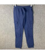 Lands&#39; End Sweatpants Boys Medium 10H-12H Cargo Blue Cotton Blend M - $219.15 MXN