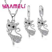 925 Silver Jewelry Sets for Women Girl Gfit Austrian Crystal Charms Party Decora - £18.16 GBP