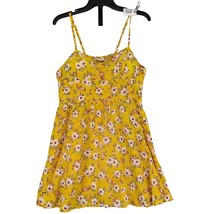 Jolie &amp; Joy Yellow Floral Babydoll Tank Mini Dress, Sz XL, Smocked Y2K S... - $513.20 MXN