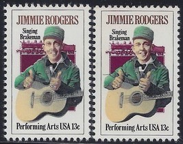 1755 - Color Shift Error / EFO &quot;Jimmie Rodgers&quot; Mint NH - £3.98 GBP