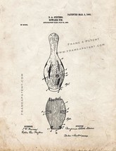 Bowling Pin Patent Print - Old Look - $7.95+