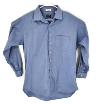 Gitman Bros. Mens Button Down Shirt Blue Cotton Long Sleeve Pocket USA 17.6 35 L - £23.45 GBP