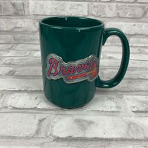 Atlanta Braves MLB Large Coffee Mug Cup Green Raised Pewter Emblem - $18.64
