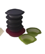 Tupperware FlatOut Containers Lid Space Save Bowls Collapsible Green Pin... - $33.87 CAD
