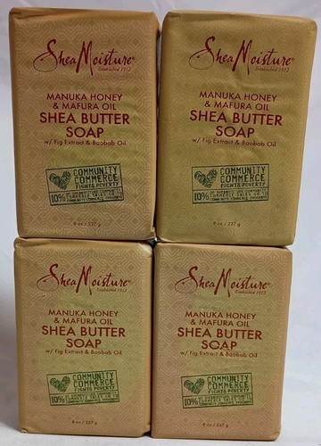 4 Bars Shea Moisture Manuka Honey &amp; Mafura Oil Shea Butter Soap 8 Oz. Each - $41.95