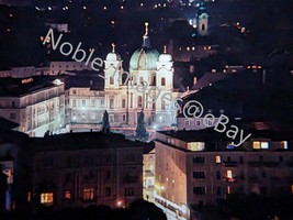 1964 Night Rooftop City View Cafe Winkler Salzburg Austria Kodachrome 35mm Slide - £4.26 GBP