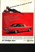 1967 Dodge Dart GT Red 2 Door Hardtop Cool Sexy Woman  Original Print Ad b6 - $24.11