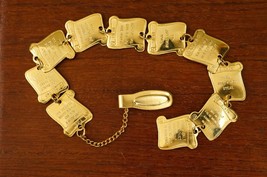 Christian Faith Jewelry Ten Commandments Link Tie Clasp Gold Tone Metal - $19.79