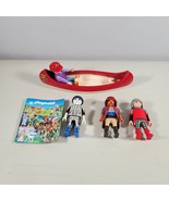 Playmobil Lot Canoe Red with Male Action Figure Northwest Hat | 3 Figures - £12.59 GBP