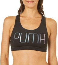 Puma Womens Powershape Mid Impact Sports Bra Size XX-Large Color Black/Iridesent - £21.92 GBP