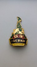 Used Original FIVE RAMS Aluminum Head Badge Emblem For Vintage Bicycle - £23.95 GBP