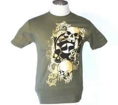 Split Skull Graphic Green Short Sleeve Tee T Shirt Men&#39;s Small S NWT - £15.78 GBP