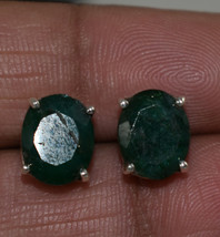 925 Sterling Silver Emerald, Ruby, Sapphire Stud Earrings Women Gift - £26.93 GBP+