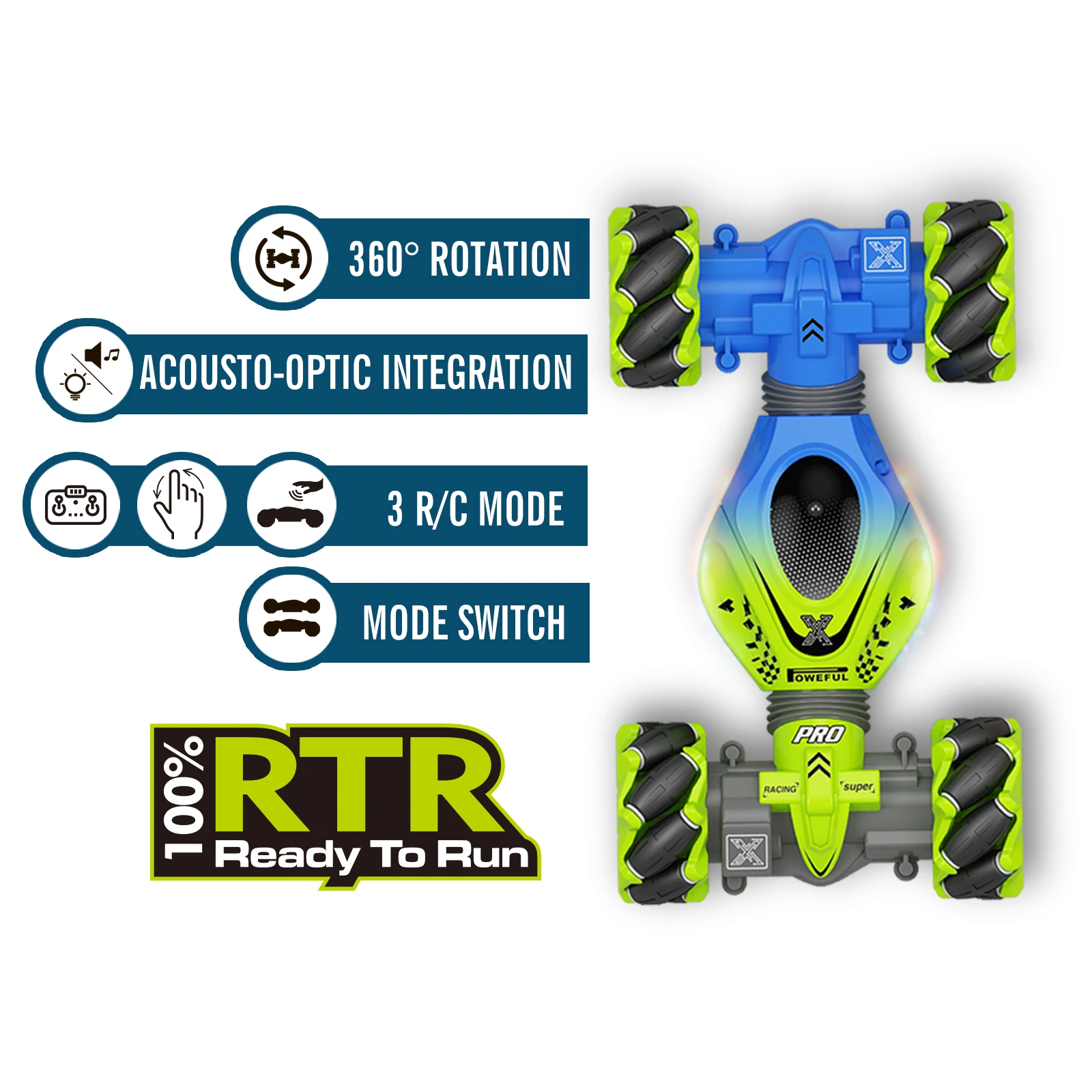 Play 4WD RC Stunt Car 2.4G Radio Remote Control Off-road Vehicle RC Watch Gestur - £52.88 GBP