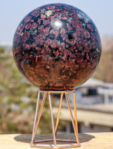 13cm Red Black Garnet Astrophylite Ball Crystal Healing Reiki Stone Sphe... - $402.35