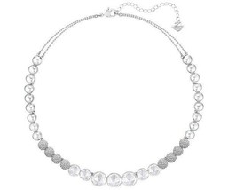 Authentic Swarovski Hote Gray-Tone Crystals and Spheres Necklace-RRP $249 - £183.07 GBP