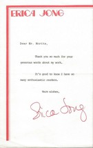 Erica Jong Signed Typed Letter - £38.75 GBP