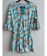Cabana Life Women’s Cayman Romper M Mint Green One Piece Resort Beach Su... - $866.31 MXN