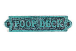 [Pack Of 2] Seaworn Blue Cast Iron Poop Deck Sign 6&quot;&quot; - £33.45 GBP