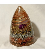 Acrylic Lucite Resin Crystal Amethyst Copper Brass Silver Metal Shavings... - £23.26 GBP