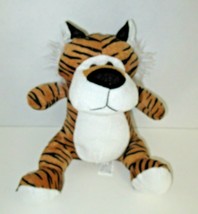 Calplush plush small tiger brown black stripes white tummy seated sitting - £7.81 GBP