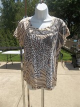 Nwt Onque Casuals Fab Leopard Print Top S - £11.98 GBP