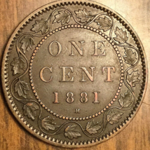 1881 H Canada Large Cent Penny Coin - £40.46 GBP