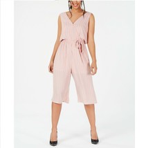 One Clothing Junior Women M Mauve Striped Sleeveless Wrap Cropped Jumpsu... - $223.67 MXN