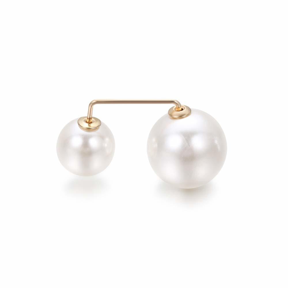 Women Party Charm Gift Trendy Clothes Shirt Jacket Collar Double Pearl Brooch Sw