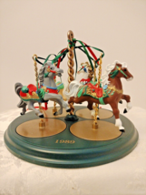 Hallmark Vtg. 1989 Heirloom Carousel With 4 Horses 5&quot;3/4x5&quot;1/2 - £17.79 GBP