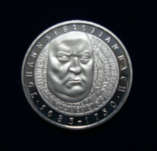 GERMANY  10 MARK  2000-J  .925 FINE SILVER  PROOF  &quot;J S BACH 1685-1750&quot;  * - $42.38 CAD