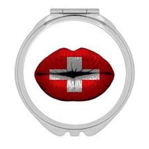 Lips Swiss Flag : Gift Compact Mirror Switzerland Expat Country For Her Woman Fe - £10.38 GBP