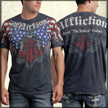 Affliction Patriot Randy Couture Flag Eagle UFC MMA Mens T-Shirt Black RARE S-XL - £47.40 GBP