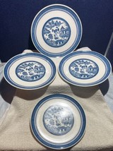 SYRACUSE Carefree China OLD CATHAY Blue Willow 4 - 10 1/8 in dinner Plates - £11.61 GBP