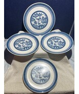 SYRACUSE Carefree China OLD CATHAY Blue Willow 4 - 10 1/8 in dinner Plates - $282.26 MXN