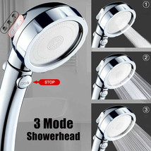 3 Mode High Pressure Showerhead Handheld Shower Head (Only) With On/Off/Pause - £14.93 GBP