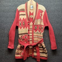 Southwest Design Storybook Knits Navajo Geometry Belted Cardigan Sweater... - £34.23 GBP