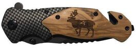 Handmade Caribou Engraved 8" Blade Folding Pocket Knife Custom Design - $36.51