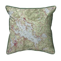 Betsy Drake Lake Winnipesaukee NH Nautical Map Indoor Outdoor Pillow 12x12 - £38.83 GBP