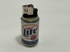 Miller Lite Beer 2 3/4” Metal Beer Can Cigarette Lighter Holder - £8.41 GBP