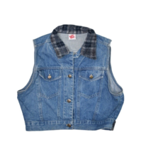 No Boundaries Jacket Womens S Denim Vest Vintage Y2k Grunge Trucker Waistcoat - £14.42 GBP