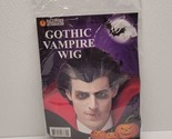 Gothic Vampire Wig Adult Men Halloween Costume Accessory Black Hair - New - £7.64 GBP