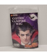 Gothic Vampire Wig Adult Men Halloween Costume Accessory Black Hair - New - £7.54 GBP