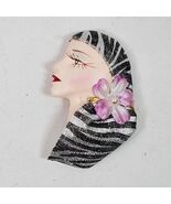Vintage 1980s Gypsy Head Brooch Pin 2.5 Inch Total Length Including Head... - €6,01 EUR